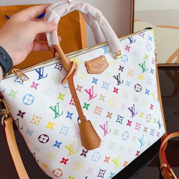 LOUIS VUITTON NEVERFULL MM MONOGRAM WHITE MULTICOLOR 28CM