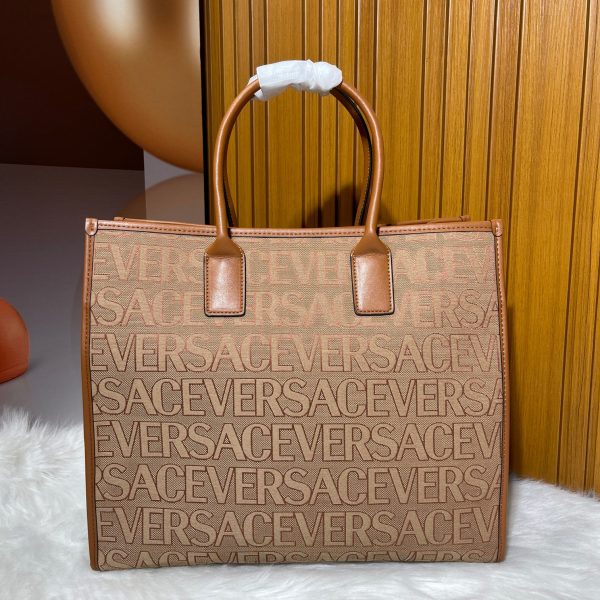 VERSACE ALLOVER LARGE TOTE BAG BROWN 39CM 1004741 1A08199 DTU UNICA 2N24V