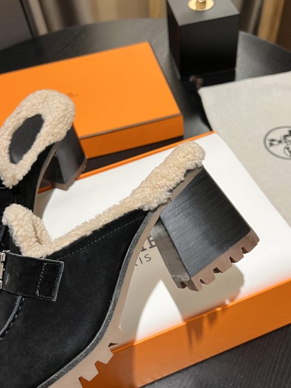 HERMES FLORE 60 MULE BLACK