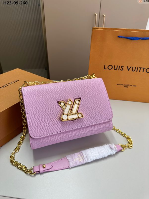 LOUIS VUITTON TWIST MM BAGS EPI LEATHER PURPLE 23CM