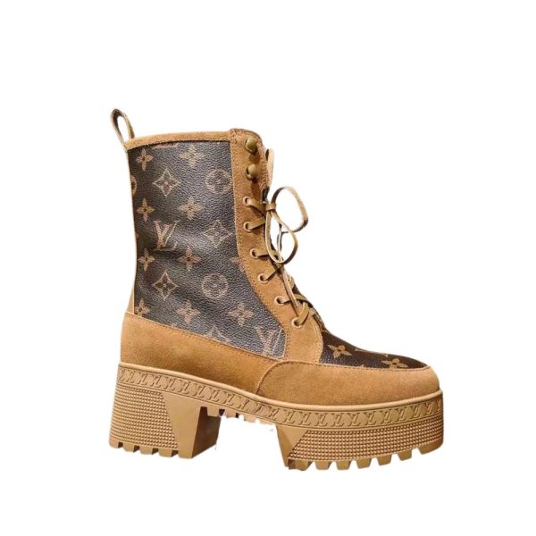 LOUIS VUITTON LAUREATE PLATFORM DESERT BOOT BROWN