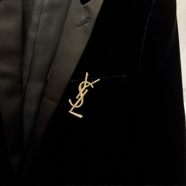 SAINT LAURENT YSL BROOCH GOLD