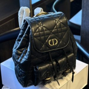 DIOR CARO LAMBSKIN BACKPACK BLACK 25CM