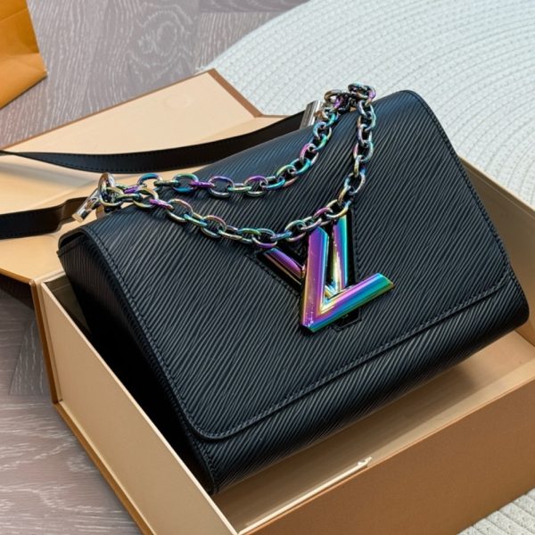 LOUIS VUITTON TWIST CROSSBODY BAGS BLACK RAINBOW 23CM