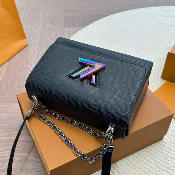 LOUIS VUITTON TWIST CROSSBODY BAGS BLACK RAINBOW 23CM