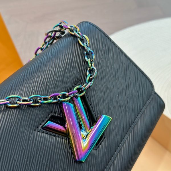 LOUIS VUITTON TWIST CROSSBODY BAGS BLACK RAINBOW 23CM