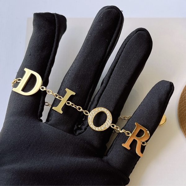 DIOR BRACELET GOLD TONE CRYSTAL