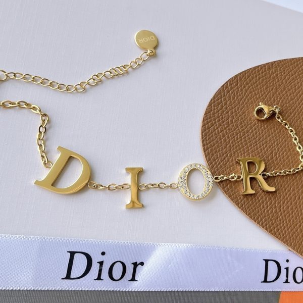 DIOR BRACELET GOLD TONE CRYSTAL