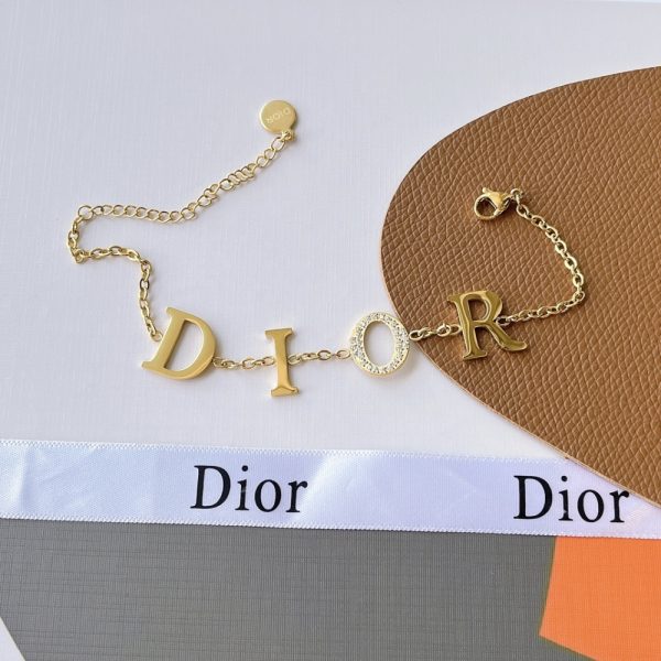 DIOR BRACELET GOLD TONE CRYSTAL