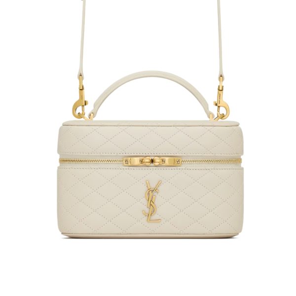 SAINT LAURENT GABY VANITY BAG IN LAMBSKIN BLANC VINTAGE 18CM 7667311EL079207