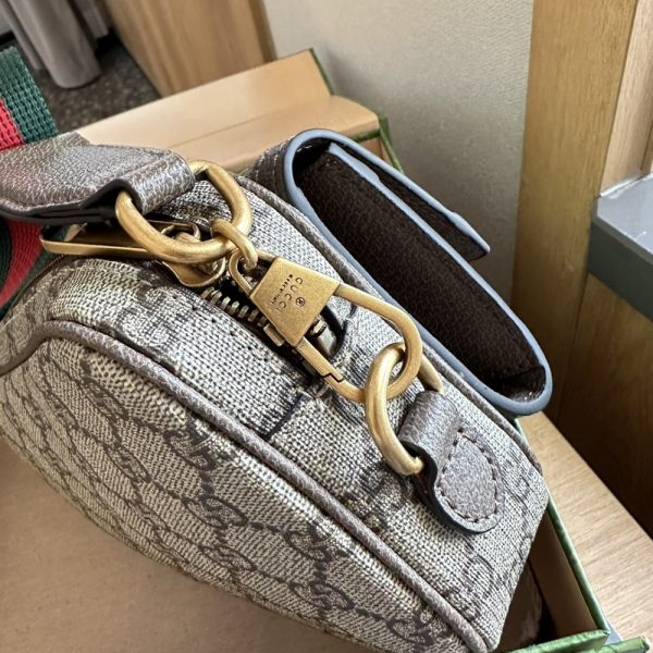 GUCCI OPHIDIA GG MINI BAG BEIGE EBONY 20CM