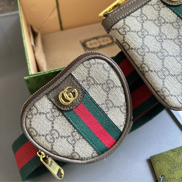 GUCCI OPHIDIA HEART UTILITY BELT BEIGE EBONY 20CM