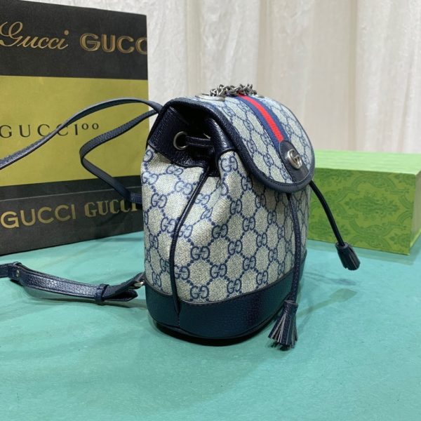 GUCCI OPHIDIA GG MINI BACKPACK BEIGE BLUE 20.5CM