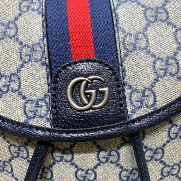 GUCCI OPHIDIA GG MINI BACKPACK BEIGE BLUE 20.5CM