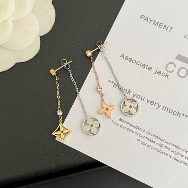 LOUIS VUITTON IDYLLE BLOSSOM LONG EARRINGS 3 GOLDS AND DIAMONDS