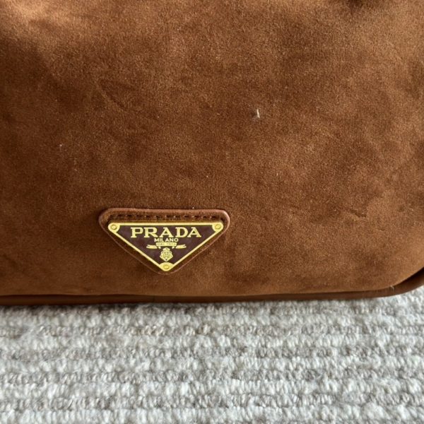 PRADA RE EDITION SUEDE MINI BAG COCOA BROWN 22CM 1BC204 2C4S F0324 V QOO