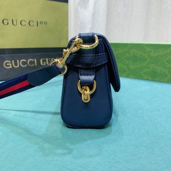 GUCCI LUCE SMALL GG CANVAS SHOULDER BAG BEIGE BLUE 27.5CM