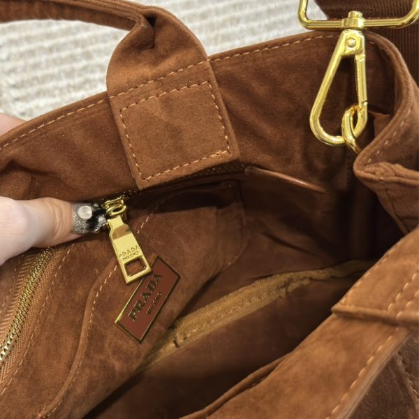 PRADA TOREBKA TORBA SUEDE TOTE BAG COCOA BROWN 30CM