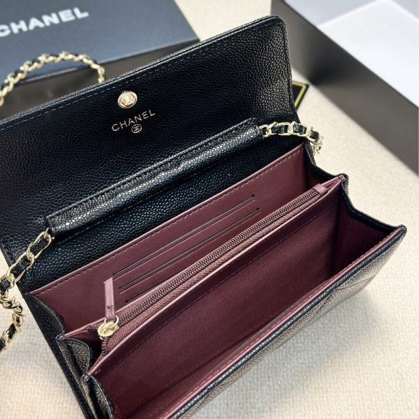 CHANEL LONG LAMBSKIN WALLET BLACK 19CM