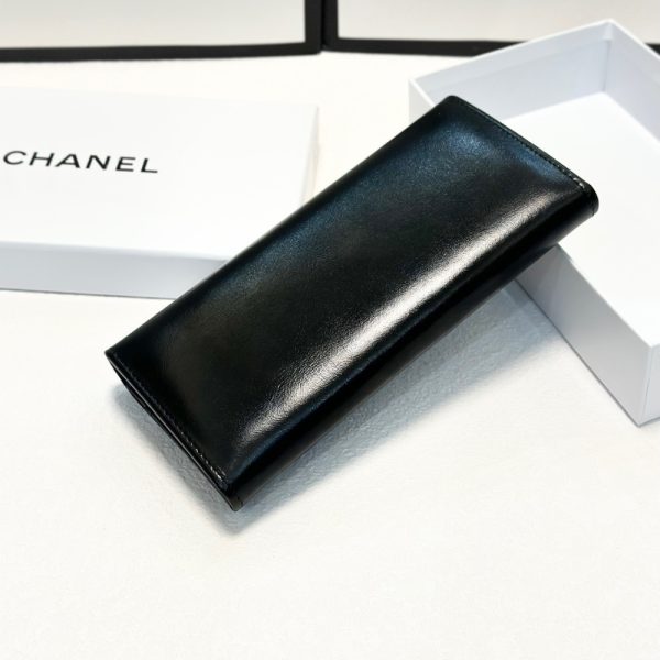 CHANEL LONG LAMBSKIN WALLET BLACK 19CM