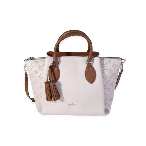 LOUIS VUITTON MAHINA LEATHER HAUMEA BAG WHITE 30CM