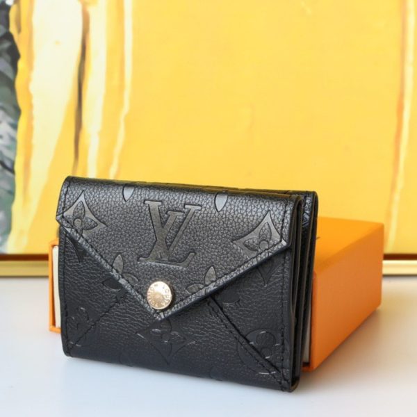 LOUIS VUITTON CELESTE WALLET IN MONOGRAM EMPREINTE BLACK 10CM