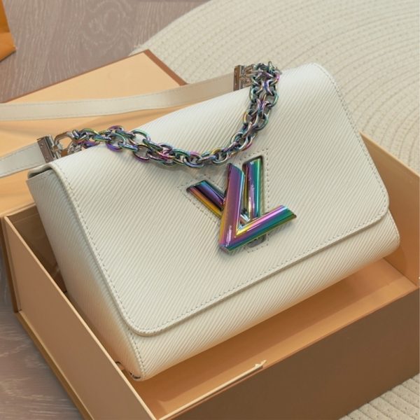 LOUIS VUITTON TWIST CROSSBODY BAGS WHITE RAINBOW 23CM