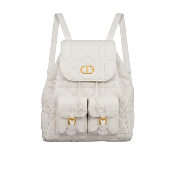 DIOR CARO LAMBSKIN BACKPACK WHITE 25CM