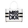 DIOR BOOK TOTE MISS DIOR GRAFFITI EMBROIDERY WHITE 41CM