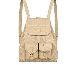 DIOR CARO LAMBSKIN BACKPACK BEIGE 25CM