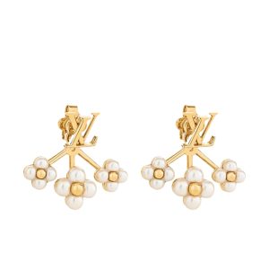 LOUIS VUITTON LV FLORAGRAM EARRINGS WHITE GOLD