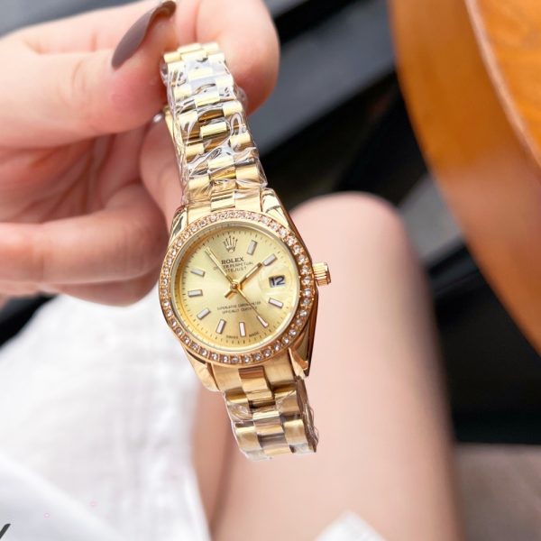 ROLEX LADY DATEJUST YELLOW DIAL GOLD 28MM