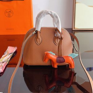 HERMES BOLIDE 1923 MINI BAG CALFSKIN BROWN 18CM H075180CK37