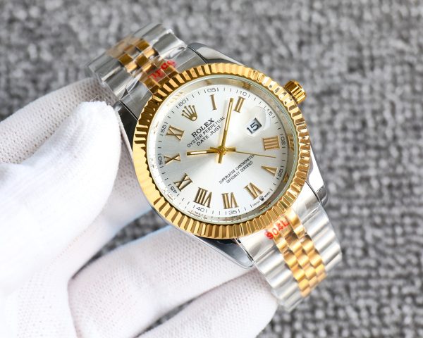 ROLEX DATEJUST ROMAN NUMERAL DIAL OYSTERSTEEL AND GOLD IN WHITE 41MM