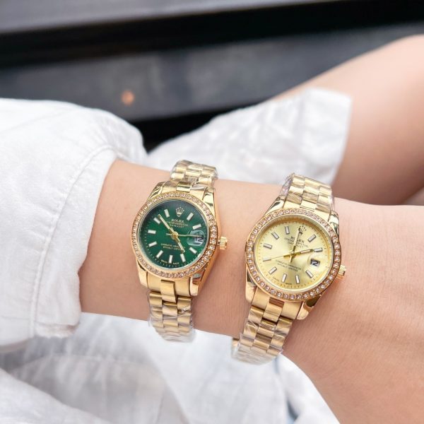 ROLEX LADY DATEJUST GREEN DIAL YELLOW GOLD 28MM