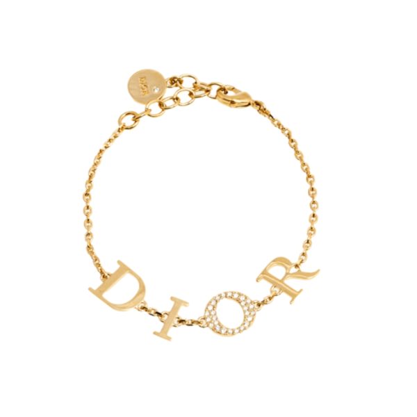 DIOR BRACELET GOLD TONE CRYSTAL