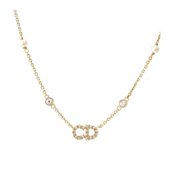 DIOR CD LOGO PEARL NECKLACE