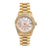 ROLEX DATEJUST DIAMOND IN GOLD WITH PINL DIAL 31MM