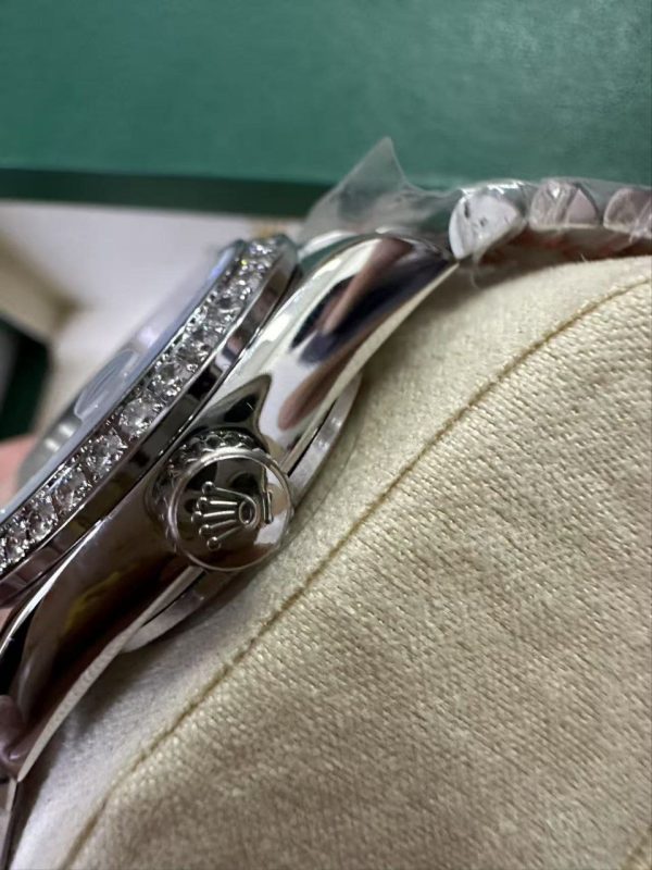 ROLEX DATEJUST DIAMOND BEZEL OYSTER WHITE GOLD PURPLE 31MM
