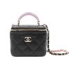CHANEL MINI TOP HANDLE VANITY WITH CHAIN BLACK AND PINK 10CM