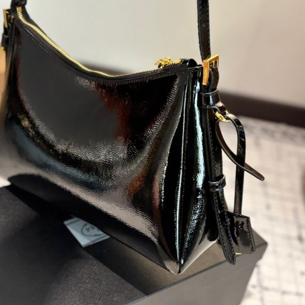 PRADA MEDIUM AIMÉE SHOULDER BAG BLACK 30CM