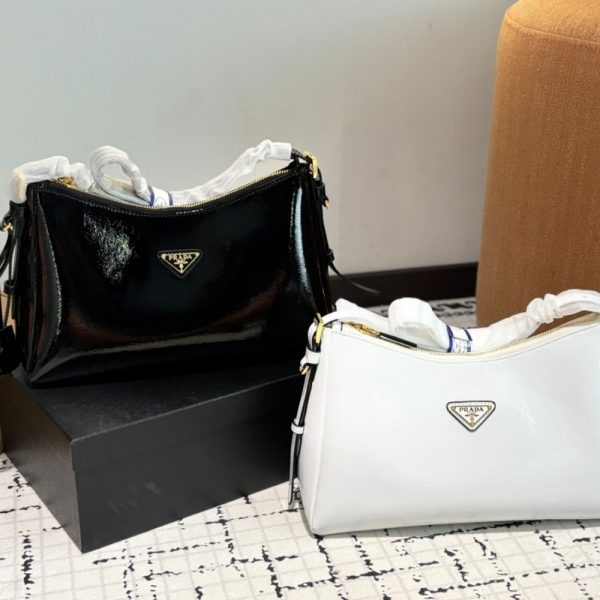 PRADA MEDIUM AIMÉE SHOULDER BAG BLACK 30CM