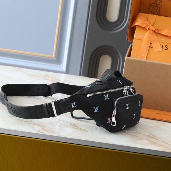 LOUIS VUITTON RUSH BUMBAG BLASON DENIM BLACK 30CM M13961