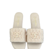 Chanel White Pearl CC Flat