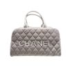 CHANEL BOWLING BAG QUILTED CANVAS  BLACK 35CM