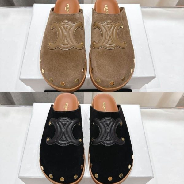 CELINE PITEA CLOG IN SUEDE COGNAC 363013954C 18NC