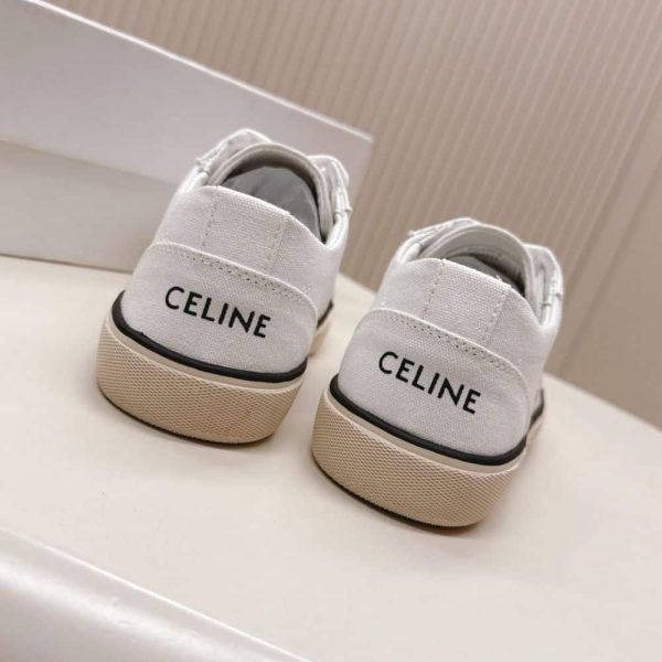 CELINE ALAN SNEAKERS WITH TRIOMPHE IN CANVAS OPTIC WHITE 363675148C 01OP
