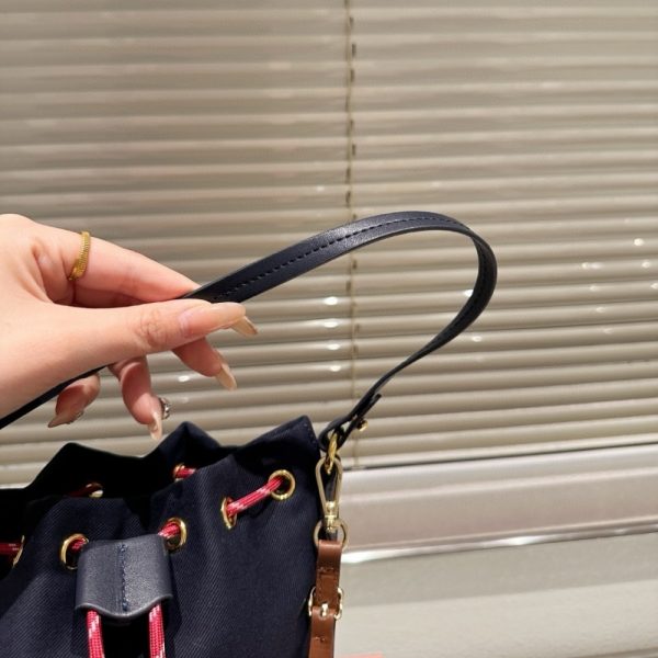 MIUMIU GABARDINE POUCH INDIGO AND AMARANTH 21CM 5NR038 2IA7 F04GM