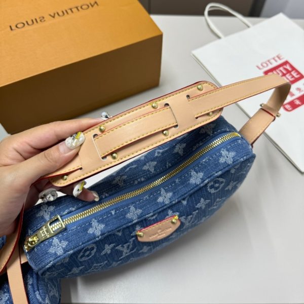 LOUIS VUITTON CROISSANT MM MONOGRAM BLUE DENIM 24CM M46856
