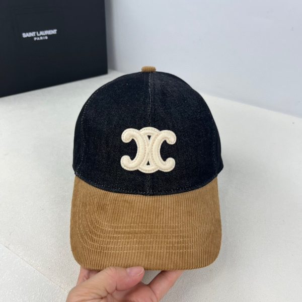CELINE TRIOMPHE BASEBALL CAP IN UNION WASH BLACK